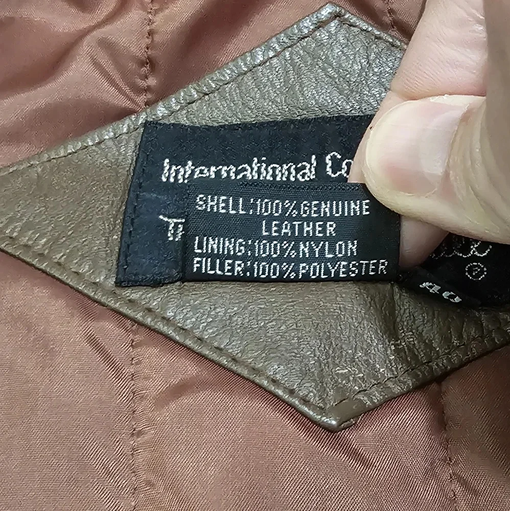 American Male Mens Size M Brown Leather Jacket Vintage 80s Moto Aviator Archival - Picture 7 of 9